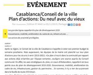 Casablanca/Conseil de la ville Plan d’actions: Du neuf avec du vieux